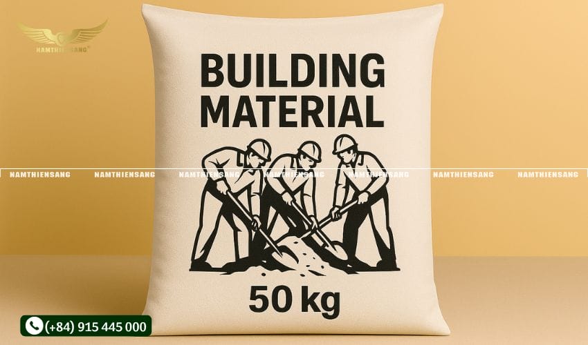 In ấn bao bì giấy Kraft đựng vật liệu xây dựng